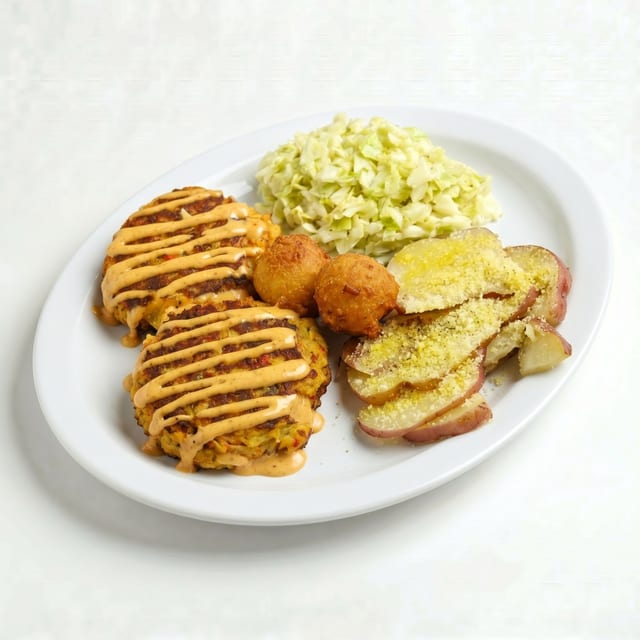 Crab Cakes Basket.