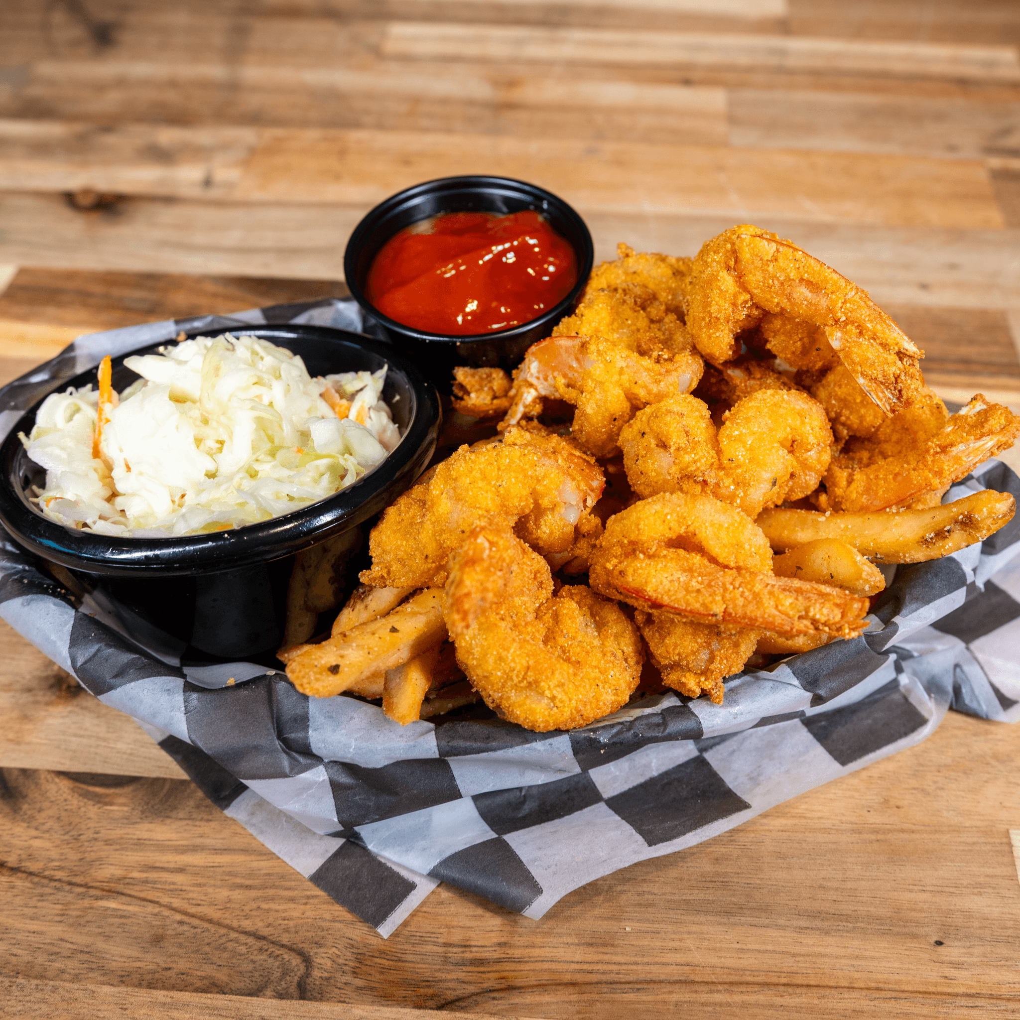 Butterflied Shrimp Basket.