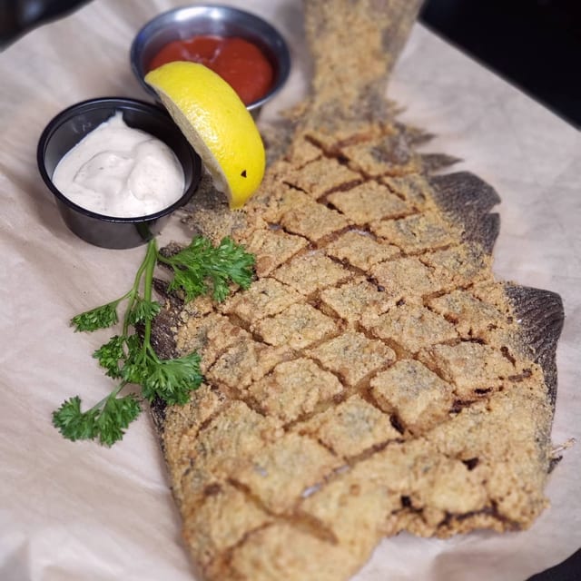 Whole Fried Flounder.